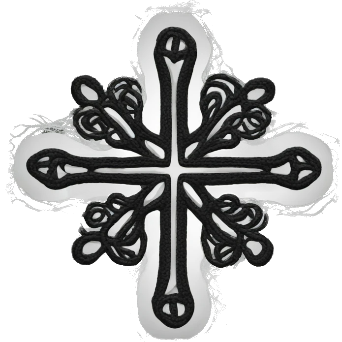 Upside down lace cross emoji