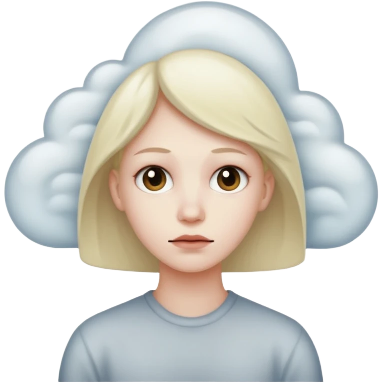 person lost in foggy mind. emoji