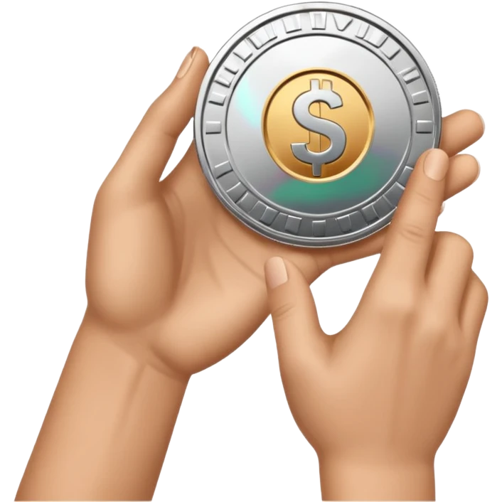 the hand passes coin emoji
