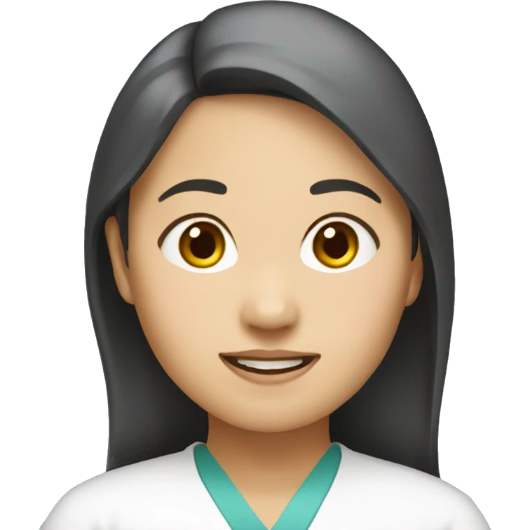 female East Asian pediatrician no glasses emoji