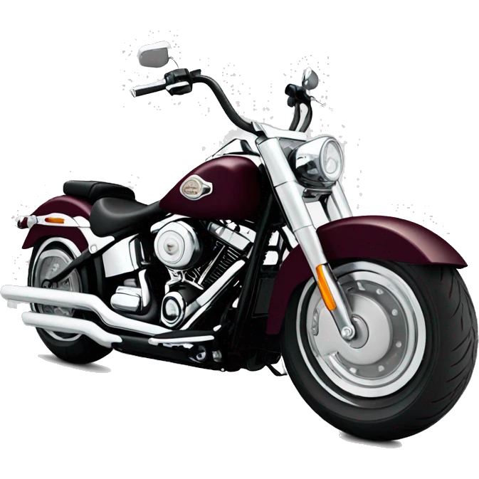 Harley fatboy burgundy with big handle bars emoji