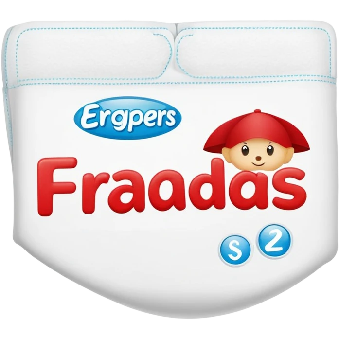 a simple drugstore sign for diapers, with the word "fraldas"simple red and white supermarket sign, with the word "fraldas" emoji