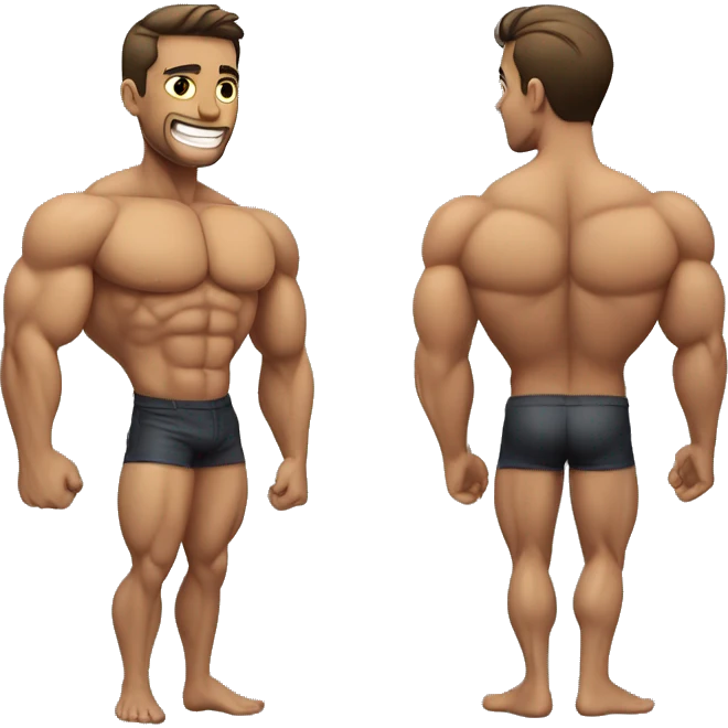gay bodybuider, muscle growth emoji