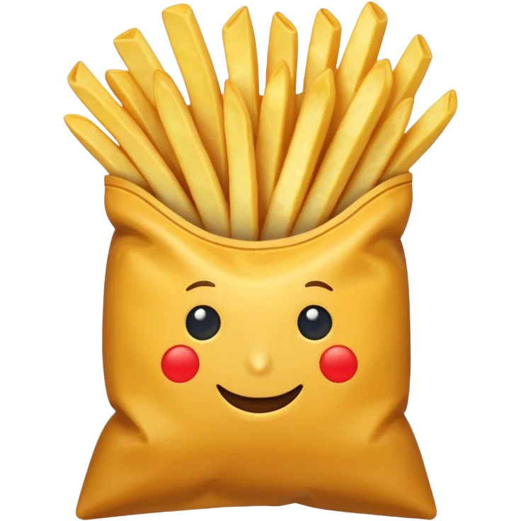 arrow showing fries being put into bag emoji