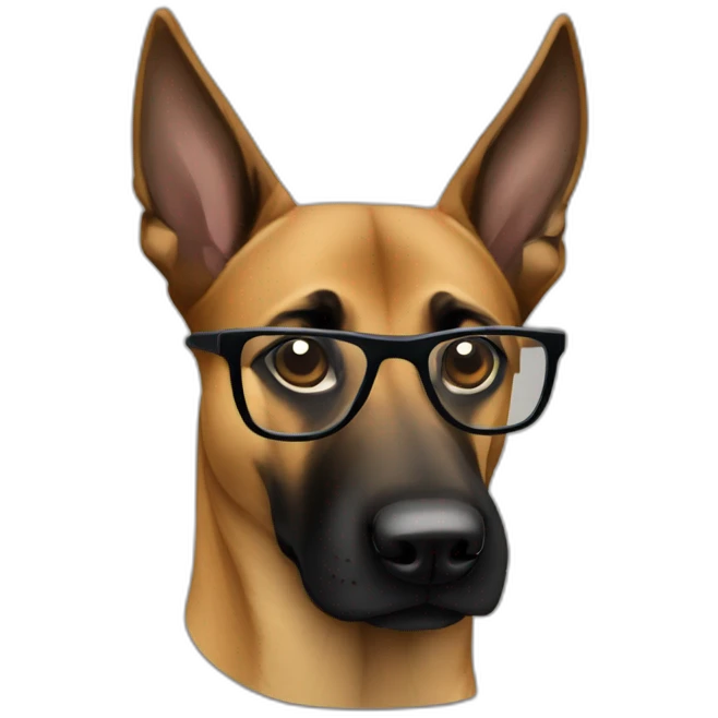 Malinois with glasses emoji