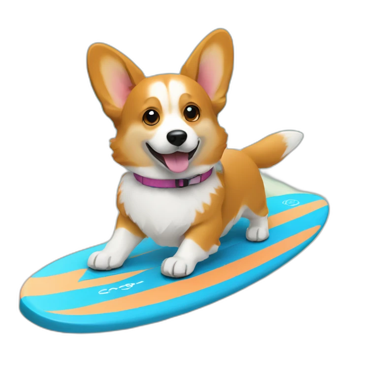 corgi surf board emoji