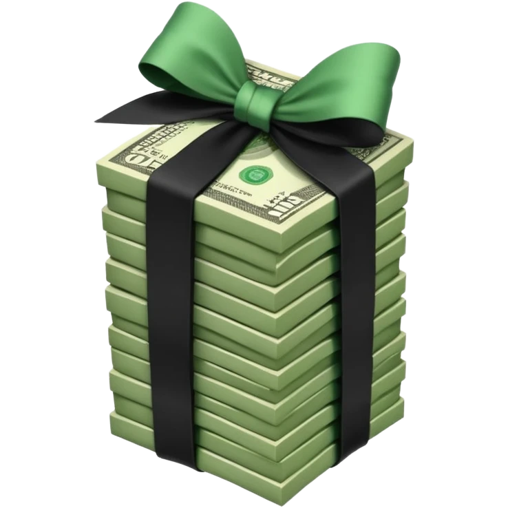 stack of money with black ribbon emoji