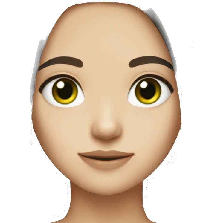 A girl with dark hair green eyes and fair skin emoji