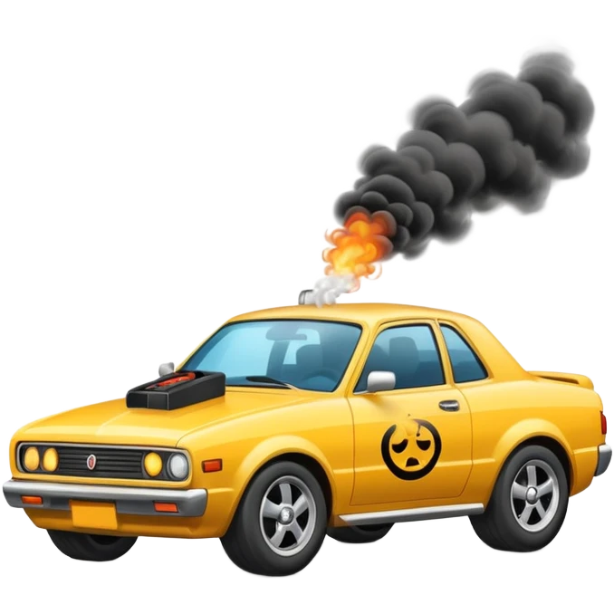 Car doing a burnout emoji