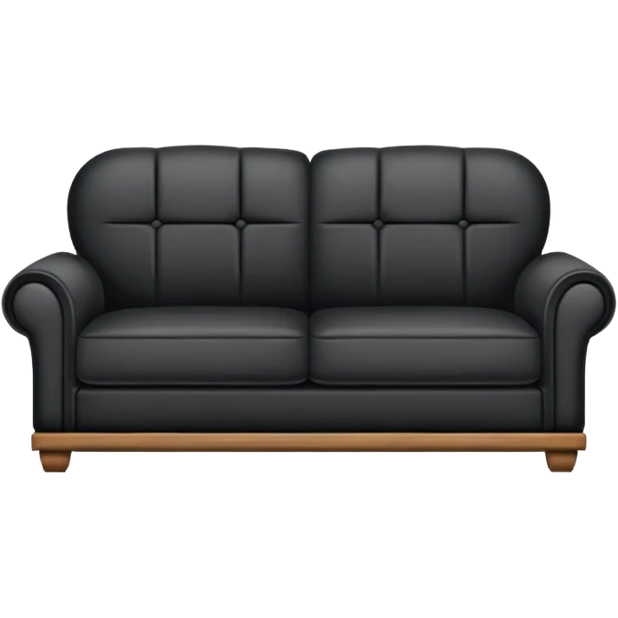 Minimalistic flat vector icon, iOS style, thin black contour on white background. Old sofa divided into two halves: one side worn out and shabby, the other side new and modern. Clean, no text, no shadows. emoji