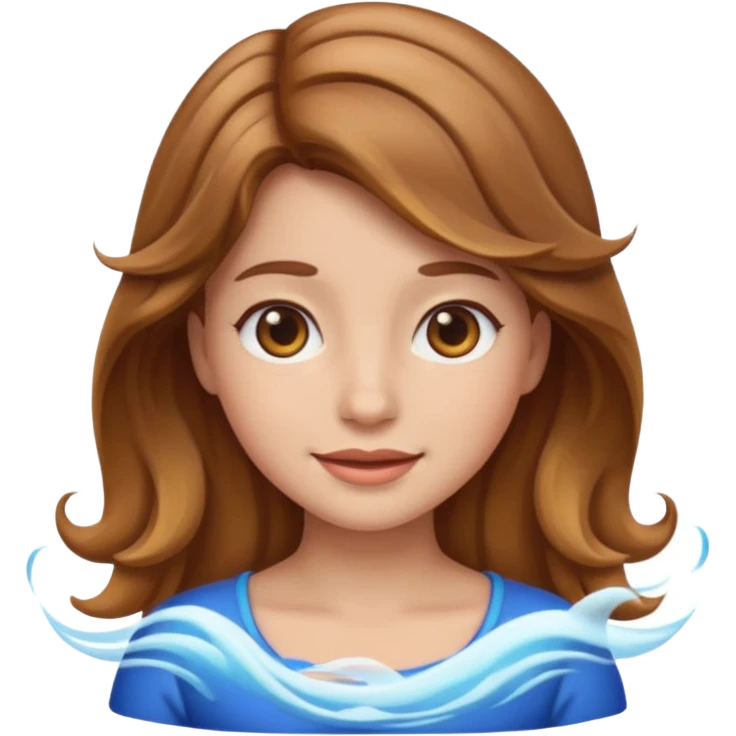 emoji girl wave light brown hair emoji