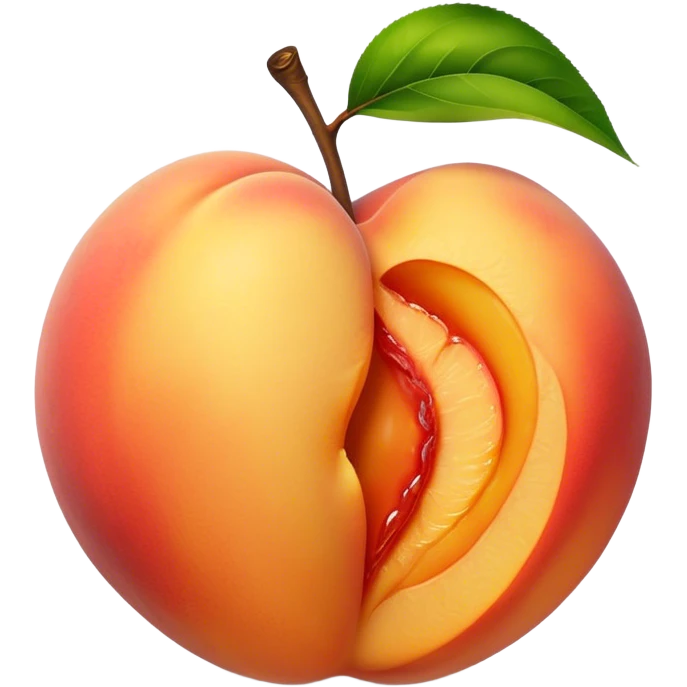 a yellow peach broken emoji