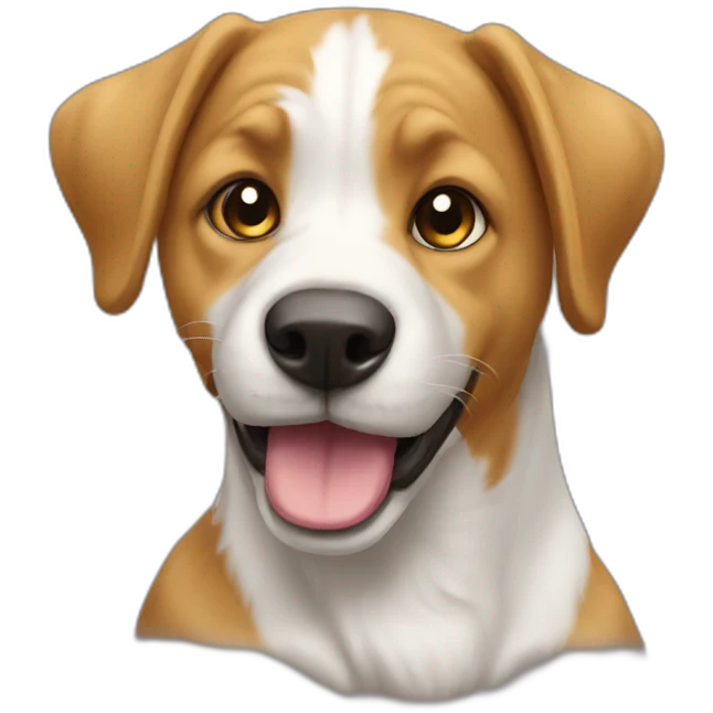 Chat sur un chien emoji