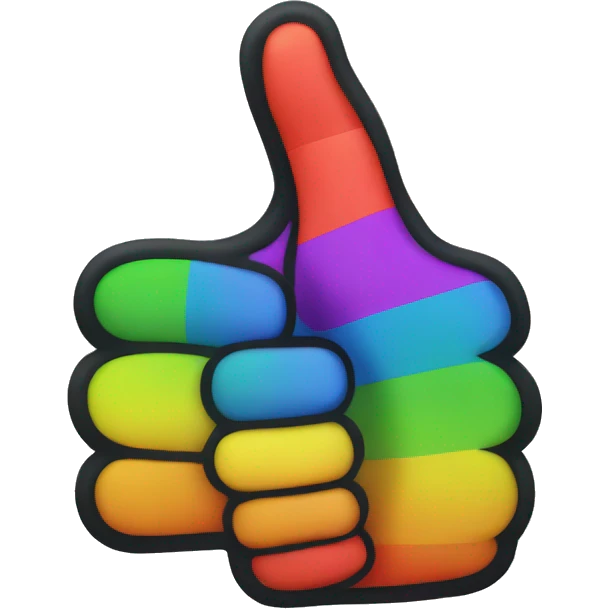 Rainbow color thumbs up emoji