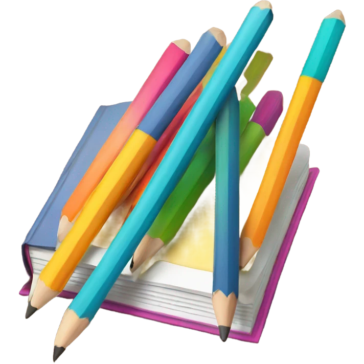 colorful book and pencils emoji