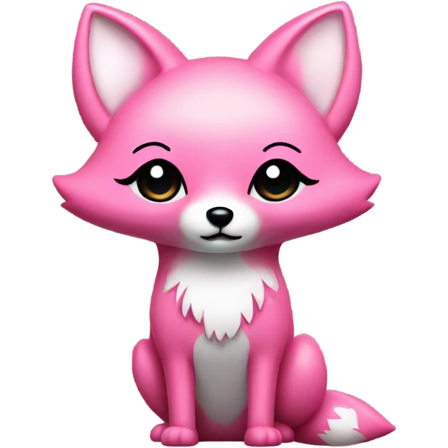 Rose pink fox with glitter standing  emoji