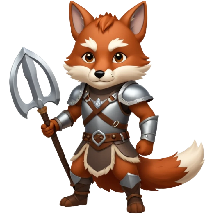 valorous Viking fox in Valhalla, detailed armor, heroic pose, glowing sky emoji