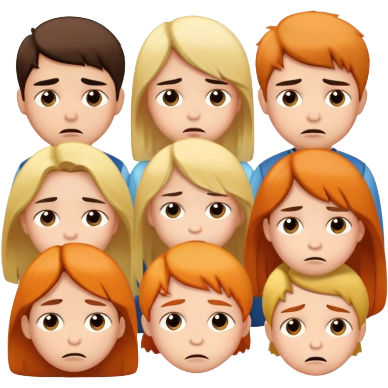 children with sad faces emoji