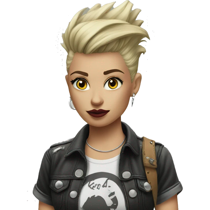 punk girl with t shirt kristin emoji