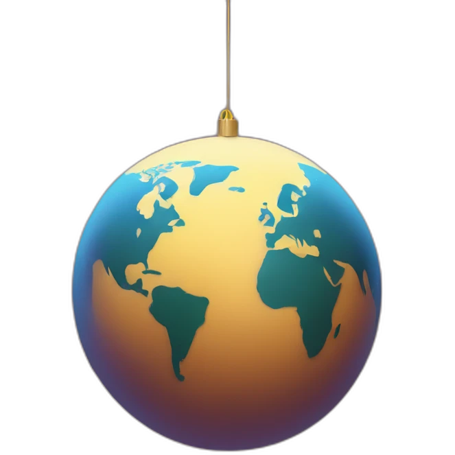 planet earth in the form of a New Year's toy emoji