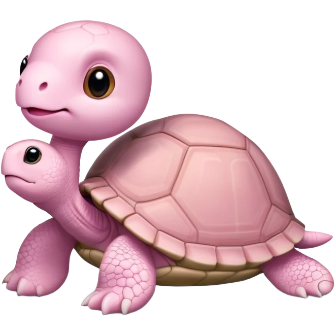 light pink turtle, cute, adorable, looks like a stuffed animal with no details in skin emoji