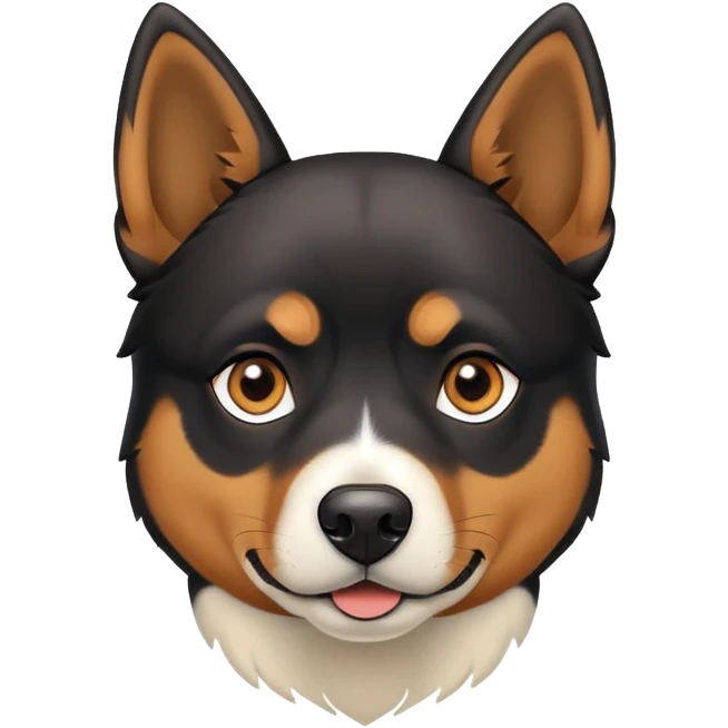 Rottweiler husky mix dog with brown eyes and pointy ears emoji