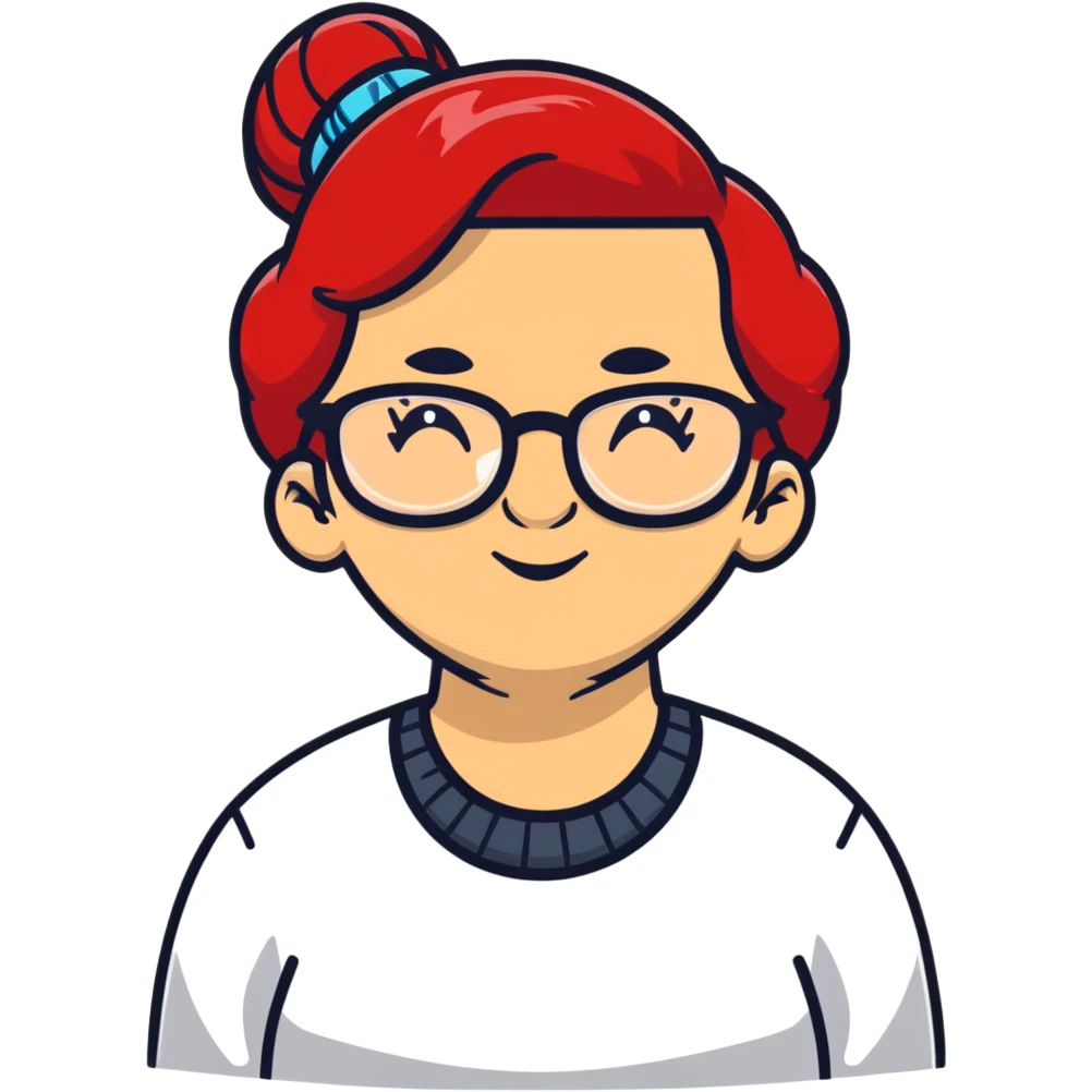 Old lady with ted hair in a bun with glasses  emoji