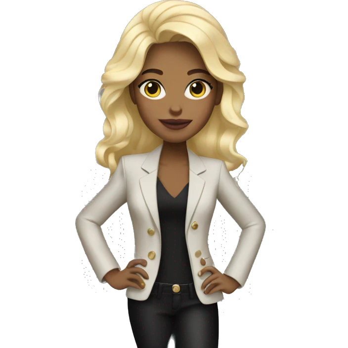 blonde girl with chanel blazer emoji