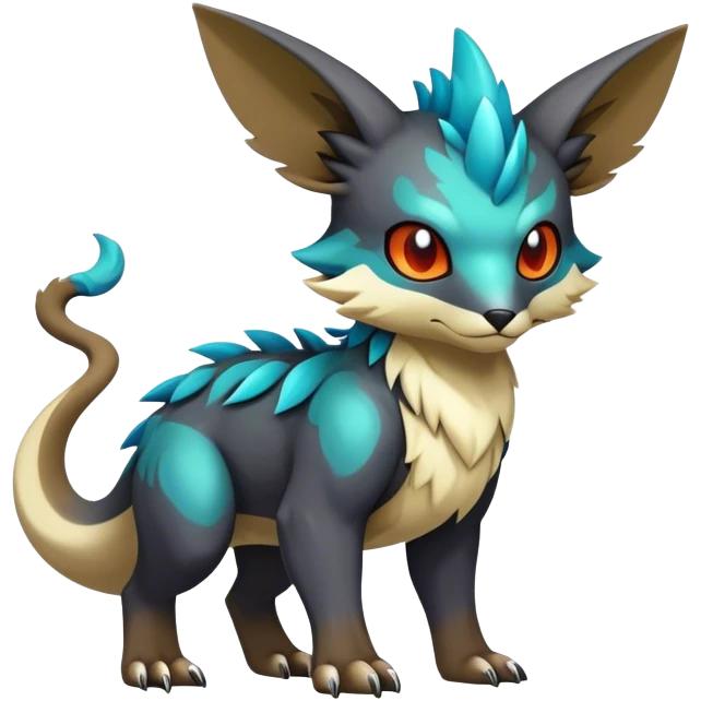 cool colorful dark fantasy animal hybrid Fakemon full body emoji