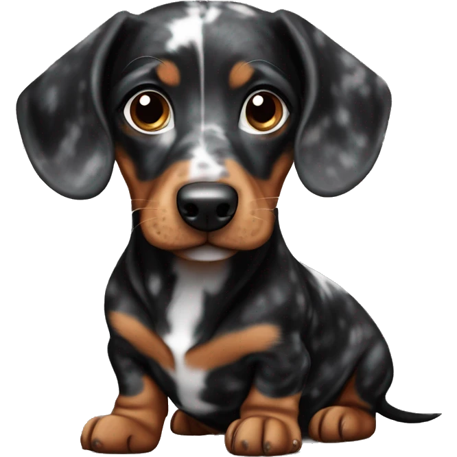 Black merle mini dachshund  emoji