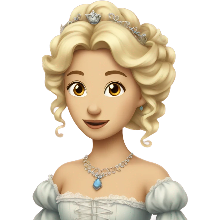 Rococo blonde princess, brown eyes emoji