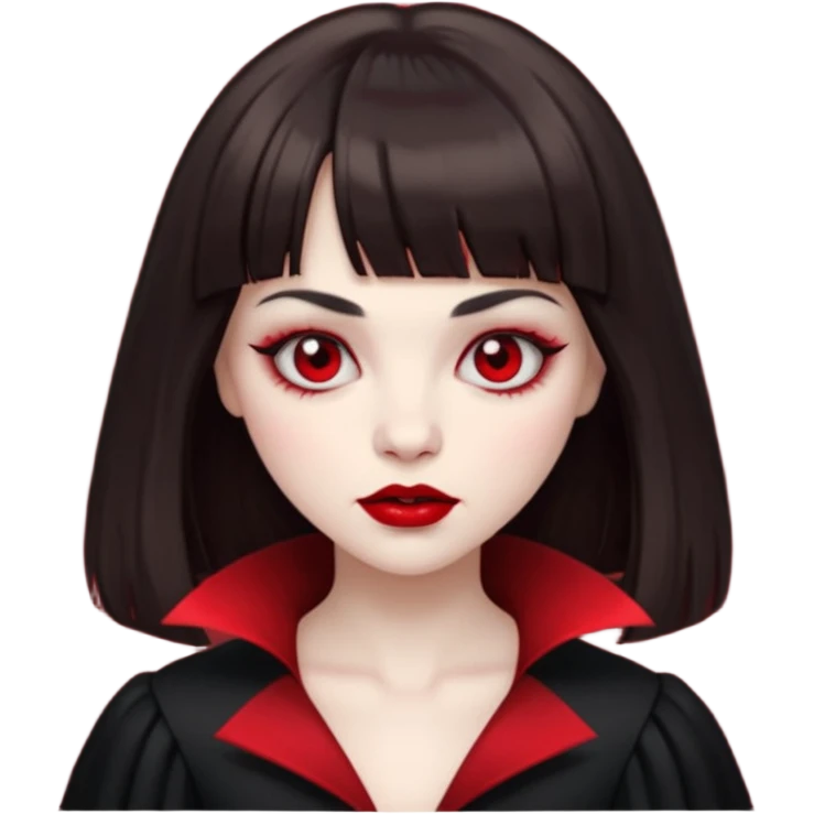 vampire feminine and with bangs  dark brown hair   emoji
