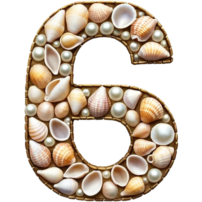 Number 5 is made of shells emoji