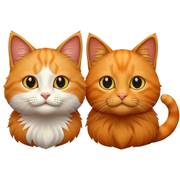 Two cats one black emoji