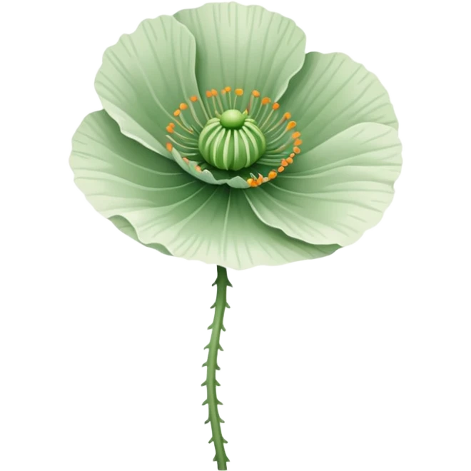Poppy Plant with  white outline emoji