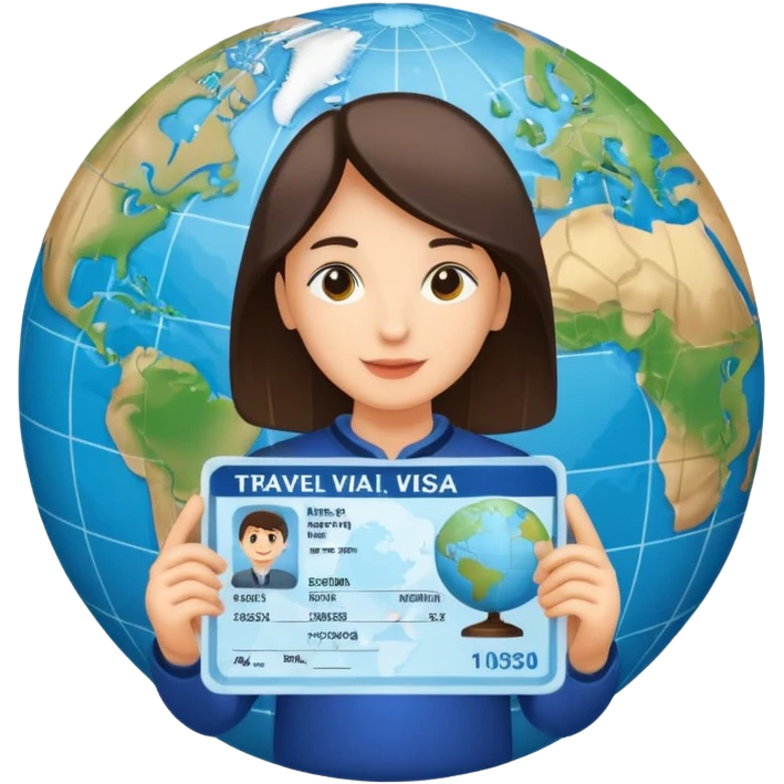 travel visa with globe emoji
