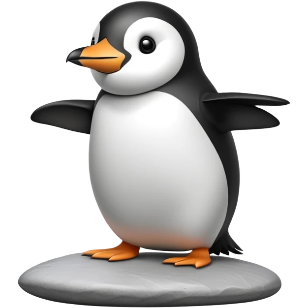 Penguin tripping over the stone emoji