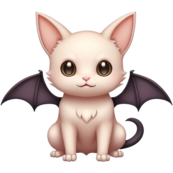 Edgy Cool Kawaii Bat-Cat-Pokemon Full Body emoji