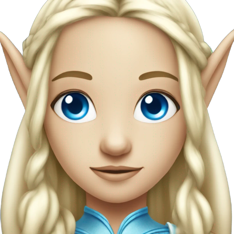 Gorgeous blond elf princess with blue eyes  emoji