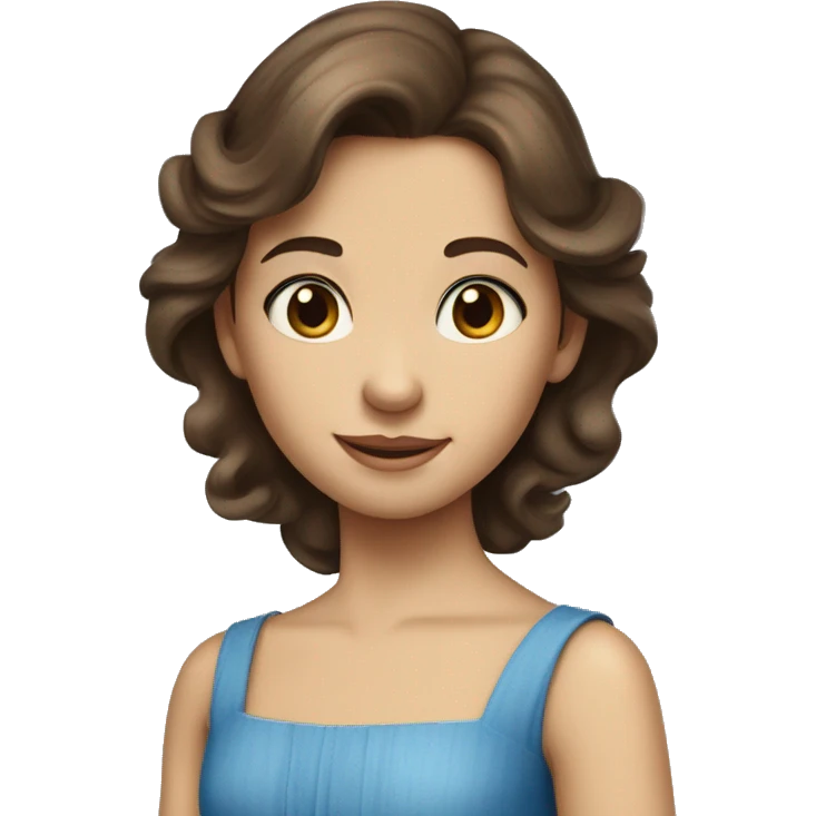 Girl with brown hair and blue dress from princess and the pauper emoji