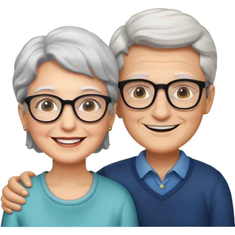 lo mismo que estas haciendo solo coloca alado de la abuela un hombre joven  emoji