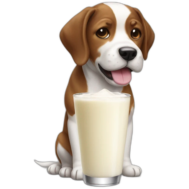 Drink milk dog emoji