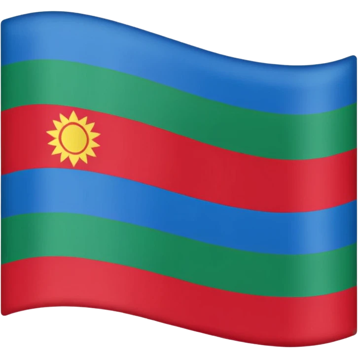 Dagestan Flag without any symbol (red, blue , green) emoji