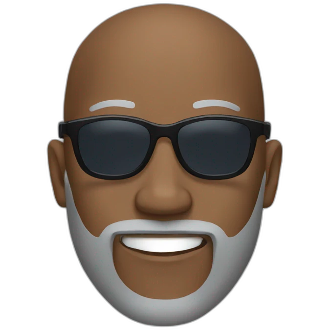 Bald black guy with a gray beard wearing sunglasses emoji