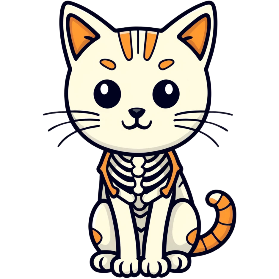 Cat turned to skeleton  emoji