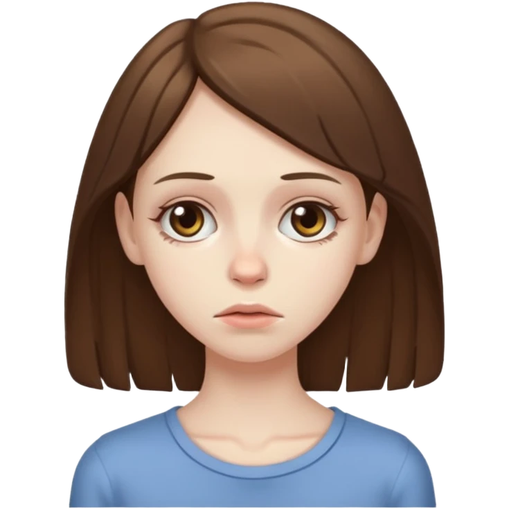 anorexic white girl with brunnete hair emoji