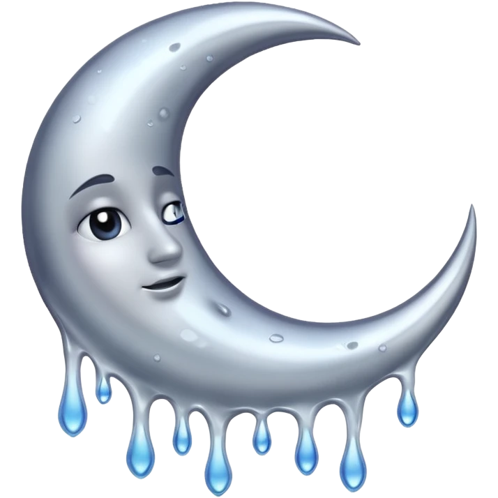 Mealting waning crescent moon emoji