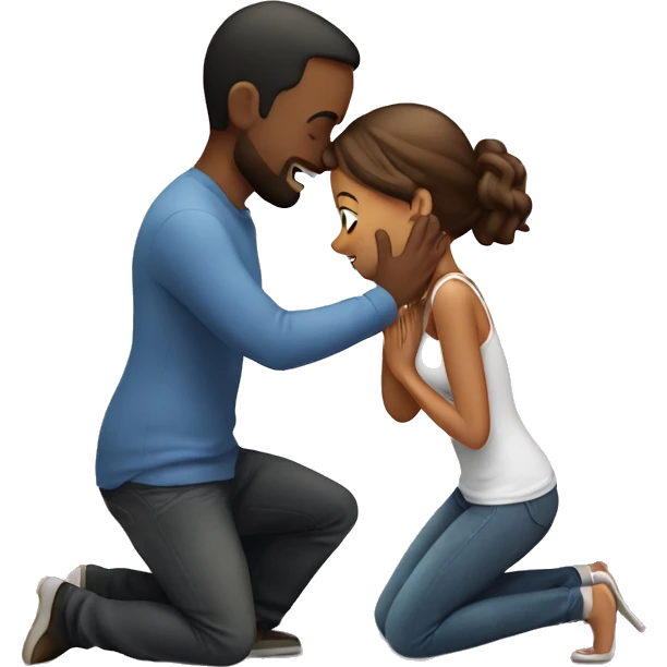Man proposing on his knees to his girlfriend  emoji