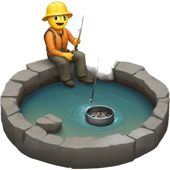 Fishing at the pothole emoji