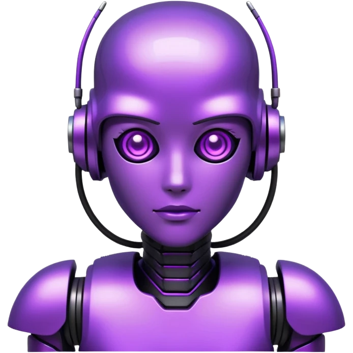 glitter purple cyberpunk robot emoji